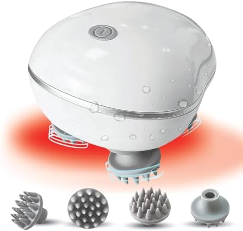 Electric Head,Scalp Massager | 3 Speed Mode .Portable,Scalp Massager for Hair Growth Massager (White)